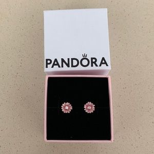 Pandora Flower Studs, Pink